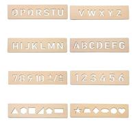 8 Piezas de rastreo de rastreo 2x8 Pulgadas de Escritura de Madera Tracing Aprendizaje Preescolar Aprendizaje Fácil de Usar Pad, Almohadilla sensorial para niños, Principiantes, escribe Suministros