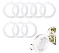 8 piezas de silicona Junta de repuesto, anillos de sellado de 3.75 pulgadas para tarros de vidrio con clip superior, sellos de silicona a prueba de fugas (blanco)