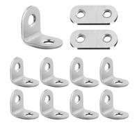 8 Piezas De Soportes En Forma De L, 2 Piezas De Piezas De Conexión, Soportes De Metal, Soportes Pequeños De Madera De 2 Orificios, Soportes De Esquina De Muebles, Soportes De Esquina De Mesa
