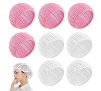 8 Piezas De Tapa De Malla De Malla, Tapa De Cabello Transpirable Y Cómoda, Tapa De Malla Seca, Productos Para El Cuidado Del Cabello (Blanco, Rosa).