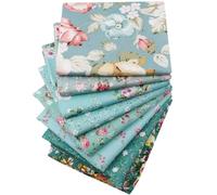 8 piezas de tela de algodón con estampado floral para manualidades y proyectos de costura, material suave y transpirable, fácil de trabajar (50 x 50 cm)