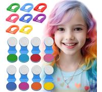 8 Piezas de Tizas Para el Pelo, Tinte de Cabello Brillante Temporal Portátil, para Mujeres Regalos Tiza de Cabello Lavable para Halloween, Navidad, Maquillaje, Fiesta de Cumpleaños