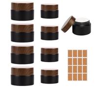 8 Piezas de Vidrio Esmerilado Recargables, 20 ml + 30 ml Recipientes de Vidrio Negro Esmerilado para Crema,Tarros de Cristal con Tapa Loción Aceites Recipiente Cosméticos Rellenable