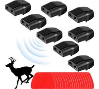 8 Piezas Dispositivos de Silbato de Advertencia de Ciervos Silbato de Alerta de Ciervo de Construcción Dual Repelentes de Animales con 28 Cintas Adhesivas para Coche Camión y Motocicleta