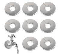 8 Piezas Divididas de Acero Inoxidable Cromado para Válvula, 28mm Collar de Tubería Cromo Roseta, Cubierta Decorativa de Tubo Partido, Roseta para Grifo para Decorar Grifos Plateado Embellecedor