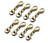 8 piezas doble cierre de langosta conector de doble garra pulsera extensión de collar extensor adecuado para cadenas de joyas abriendo cierres de joyería para hacer tapones cadenas extensión para y