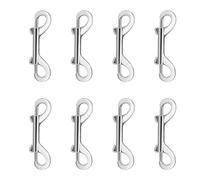 8 Piezas Doble Resorte Mosquetón, 9 cm Mosquetón de Doble Bloqueo de Servicio Pesadometálico Conectores, Aleación de Zinc Doble Gatillo Clips para Perro Correa Llave Caballo Taco Cubo (Plata)
