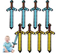 8 Piezas Espadas Inflables De Píxeles,Píxeles Espadas De Juguete,Espadas Largas Inflables,Espada Pirata Hinchable Infantil,Cosplay Fiesta,para Halloween Juego de rol Juegos de Fiesta Decoraciones