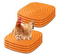 8 Piezas Estera para Nido De Pollo, Alfombra De Anidación para Gallinas, Almohadilla De Nido De Pollo, Recortable, para Compostaje, Cajas Nido, Gallineros, Puesta De Huevos (30 x 30 Cm, Naranja)