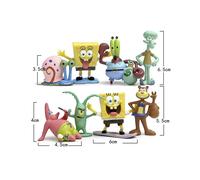 (8 piezas) Figuras de animación Kawaii Bob Esponja Patricio Estrella Juguetes Dibujos animados Bob Esponja