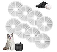 8 Piezas Filtros de Bebedero Gatos, Filtros para Fuente de Gato Philips PAW3210/02, Filtro de Repuesto de Carbón Activo, Filtro de Fuente de Agua Redondo para Mascotas