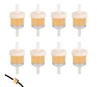 8 Piezas Filtros de Combustible en Línea Universal para Manguera de 6 mm, Filtro de Gasolina Reutilizable Transparente, Compatible con Motores de Motos, Scooters, Ciclomotores, Cortacésped y Tractores