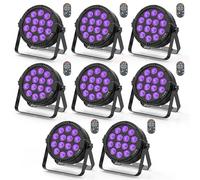 8 Piezas Foco LED Par 14 * 6W RGBW DMX luces de fiesta discoteca con mando a distancia/Auto/Sonido, iluminación escenario luz DJ para Bar KTV Boda Halloween Navidad