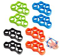 8 Piezas Fortalecedor de Agarre de Mano, Silicona Ejercitador de Manos, Estiradores de Dedos, Extensor de Mano para Entrenamiento Muscular, Alivio del Estrés, Aumento de la Fuerza, Escalada en Roca