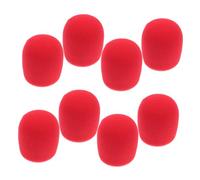 8 Piezas Fundas de Espuma Roja, para Micrófono de Mano | Reutilizables, Ajuste Cómodo y Protección contra Viento y Salpicaduras, para Ktv y Grabación en Casa