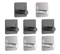 8 Piezas Ganchos De Acero Inoxidable, Ganchos Autoadhesivos, Ganchos De Ropa Simples, Accesorios De Casas Antirrides, Adecuados Para Cocina, Baño Y Dormitorio.