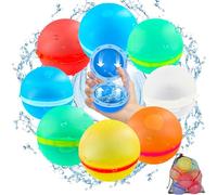 8 Piezas Globos de Agua Reutilizables, Gozuein Bolas Bombas Agua de Silicona, Bolas de Salpicaduras de Bomba de Agua, Juguetes de Verano Aptos para Exteriores, Piscina, Playa y Fiestas Acuáticas