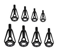 8 piezas guía de caña de pescar, acero inoxidable, reparación de caña de pescar, kit de reparación de caña de pescar, kit de reparación, caña de pescar, de agua dulce salada, color negro