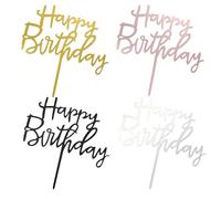 8 piezas Happy Birthday Cake Topper Cumpleaños Reutilizables Acrílico Decoración para Pastel Cumpleaños Happy Birthday Decoración de Pastel Cumpleaños Decoración de Magdalenas Topper Plata, Negro, Oro