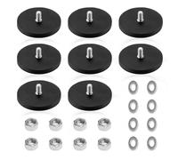 8 Piezas Imanes de Neodimio con Goma, Imán Roscado Ø43mm con Perno Roscado Exterior M6, Sistemas Magnéticos de Fuerza de Sujeción con Revestimiento de Goma, Imán Roscado Fuerza de Sujeción Hasta 17 kg