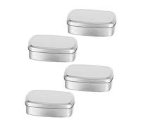 8 Piezas Jabonera Cuadrada Jabón De Viaje Organizador De Estuches De Maquillaje Mini Velas Latas De Té Tarro De Aluminio Lata Cosmética De Aluminio Viajar Cuadrado Caja De Aluminio