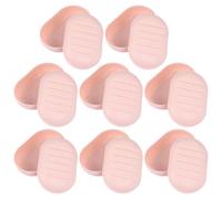 8 Piezas Jabonera de Plástico Tapa para Jabón, Viaje y Baño Diario | Estuche Simple para Guardar Pastilla, Organiza Encimera, Resistente a Presión, Adecuado Hogar y Huésped