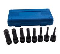 8 piezas Juego de llaves Allen de impacto hexagonales de 1/2 "DRIVE Bit H5 H19