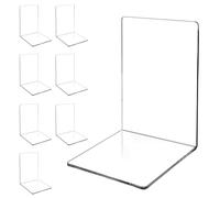 8 Piezas Juego de Sujetalibros, Sujetalibros de Acrílico Transparentes, Universal Bookend para la Escuela, el hogar, la Oficina, la Biblioteca, el Dormitorio y la organización del Escritorio