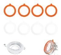 8 Piezas Juntas de Silicona de Repuesto para Tarros,Anillos de Goma Herméticos Reutilizables a Prueba de Fugas,para Frascos de Cristal y Conservas