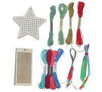8 Piezas Kit de Punto de Cruz en Madera, Colgantes DIY | Plantillas Preimpresas, Hilo ya Ordenado, Piezas Separadas, Adecuado para Talleres Creativos, Hogar