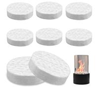 8 Piezas Lana de Cerámica para Bioetanol, 8,6 x 8,6 x 2,5 cm, Lana de cerámica para Chimenea de bioetanol, Esponja de Cerámica Chimeneas, para Interior de Gel de Mesa, Larga duración de combustión