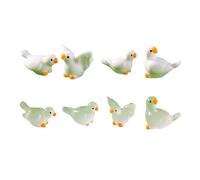 8 Piezas Lindo Adorno de Palomas en Miniatura que Brilla en la Oscuridad Pequeña Estatua de Resina para Estante Escritorio Macetas Jardín Decoración de Paisaje Palomas de Resina Adorno Luminoso