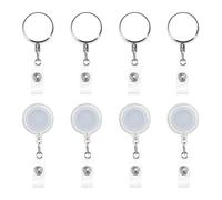 8 Piezas Llaveros Retráctiles, Porta Tarjetas De Identificación Retráctil, Yo-Yo Para Tarjeta De Identificación Retráctil, Llavero Con Cable De Acero Retráctil (32 X 85 Mm).