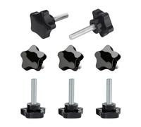 8 Piezas M12 Perilla de Sujecion, M12 x 30mm Rosca de Estrella Tornillo, Tornillo de Sujeción de Rosca, Cabeza Perilla de Estrella de Mango Moleteado Roscado Macho, para Máquina, Equipamiento