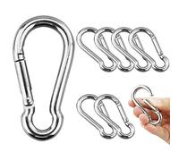 8 Piezas M8 Gancho Acero Inoxidable 304 Resistente con Capacidad de Carga de 80kg, Mosquetón para Camping, Pesca, Senderismo, Viajes (8 x 80 mm)