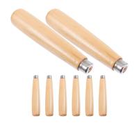 8 Piezas Mango de Repuesto para Lima de Madera 3mm | Accesorio para Herramientas Manuales, Uso Doméstico y Bricolaje, Collares Metálicos, Acabado de Madera