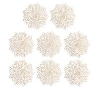 8 Piezas Manteles Individuales Dorados, Resistentes al Calor, Decoración de Mesa, Lavables