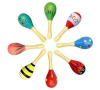 8 piezas Maracas, sonajero de madera para clases de música profesional, sonajero instrumento musical para regalos de boda, sonajero de madera para educación musical temprana