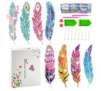 8 Piezas MarcapáGinas De Pintura De Diamante,Diamond Painting Bookmark Set,Con Colgante Para Niñas, 7, 8, 9, 10, 11, 12 Años, Marcapáginas (Estilo 1)