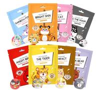 8 Piezas Mascarilla Facial Niña, Mascarilla Hidratante de Animales, Iluminadora, Calmante, Mascarilla Facial Animal Beauty, Kit Skincare Niña, Apta para Todo Tipo de Pieles