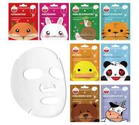 8 Piezas Mascarilla Facial Niña, Mascarilla Hidratante Facial, Iluminadora, Calmante, mascarilla facial Animal Beauty, Skincare Adolescente, Apta para Todo Tipo de Pieles