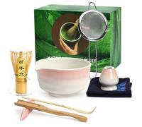 8 Piezas Matcha Kit, Set Te Matcha Kit Completo con Cuenco Matcha, Batidora De Matcha, Soporte para Batidor, Cuchara, Portacucharas, Tamiz Para Matcha, Paño, Para Amantes el Matcha