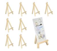 8 Piezas Mini Caballete, Caballete de Madera Plegable Triángulo, Soporte de Madera para Bodas, Cumpleaños y Fiesta
