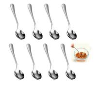 8 Piezas Mini Cucharas de Acero Inoxidable, 7.5cm Cucharas Pequeñas para Frascos de Especias, Café, Postre, Sal, Azúcar, Miel y Especias (Plata)