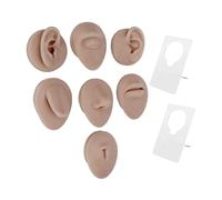 Ｚｉａｌｏｆｉ 8 Piezas Modelo de Oreja Cuerpo Silicona Flexible Simulación Piercing Soporte Reutilizable Adecuado para Salones de Belleza Enseñanza Exhibición de, Piel Oscura