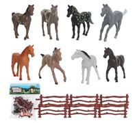 8 Piezas Modelos de Caballos,Figuras de Caballos,Juego de Figuras Realistas de Animales,Juego de Minifiguras de Caballos,Decoración para Tartas de Caballos, Fiesta de Cumpleaños