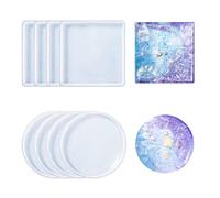8 Piezas Moldes de Resina Moldes Silicona Manualidades,hay 2 Estilos Moldes de Resina de Silicona,para DIY Manualidades Decoración(Blanco Transparente）