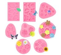 8 Piezas Moldes de Silicona Reposteria Flores 3d, Mini Moldes de Flores Reposteria, Margarita Flor Mariposa Hoja Girasol Silicona para la Torta, Postre Decoración, Jabón, Vela