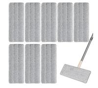 8 Piezas Mopa de Microfibra Cabecera de Repuesto, Recambio Microfibra Mopa Escoba, Almohadillas De Fregona Lavables, para el Hogar, Oficina, Madera Dura, Mármol, Azulejo