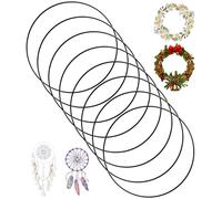 8 Piezas Negros Anillos De Metal, Aros de Metal para Manualidades para DIY, Aros MetáLicos para Atrapasueños, Anillas Tejidas, Decoración de Boda, 20cm Anillos de Corona Floral